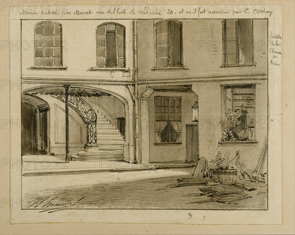 Maison 20 rue de l'Ecole de Médecine à Paris, où Marat fut assassiné