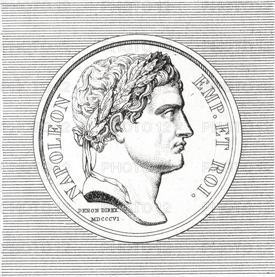 Médaille de la campagne de 1805 : portrait de Napoléon 1er