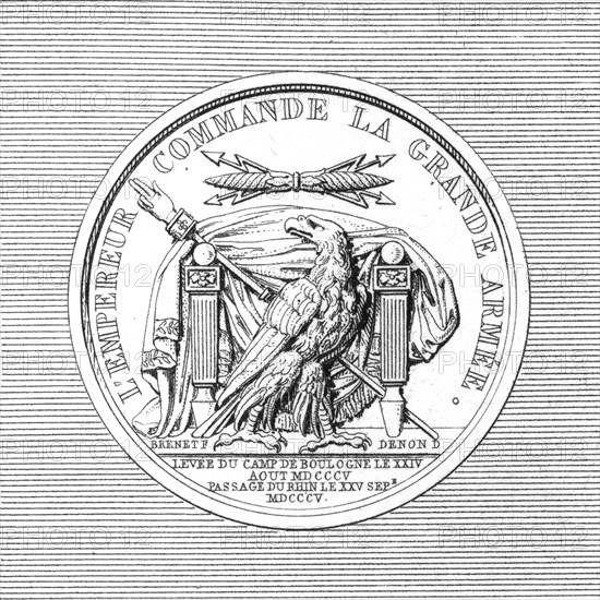 Médaille de la campagne de 1805 : symboles impériaux