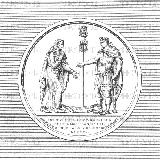Médaille de la campagne de 1805 : Entrevue de François II et Napoléon 1er à Urchitz