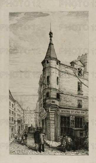 Turret at the corner of rue Pierre-Sarrazin and rue Hautefeuille in Paris