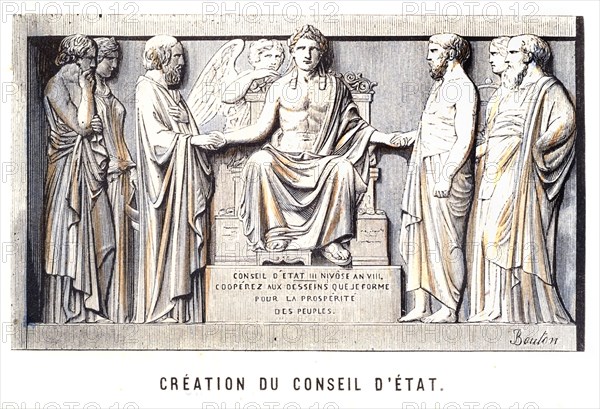 Bas-relief symbolisant la création du Conseil d'Etat