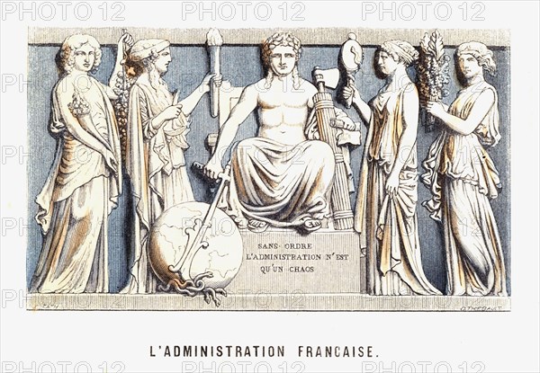 Bas-relief symbolisant l'Administration Française