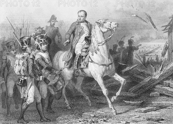 Napoleon crossing the Elbe