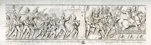 Colonne Vendôme : Le 2 septembre 1805, le 7e corps quitte le camp de Brest et se dirige sur le Haut-Rhin. Le 17 septembre, le 1er corps part du Hanovre et se dirige sur le Mayn