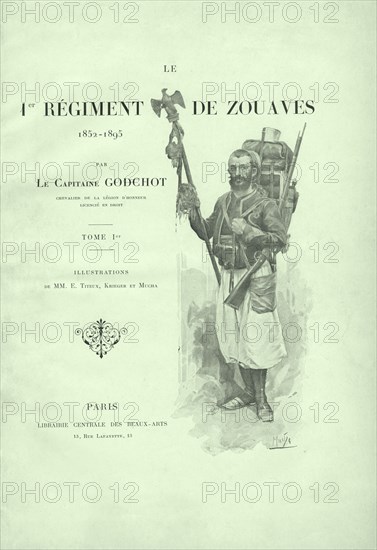 Page de garde du "1er Régiment de Zouaves", tome 1