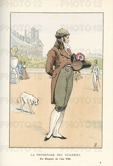 La promenade des Tuileries, un élégant de l'an VIII (1800)