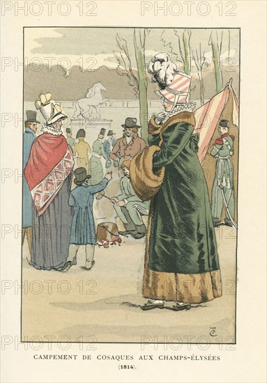 Campement de cosaques aux Champs-Elysées, 1814