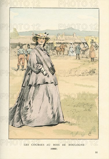 Les courses au bois de Boulogne, 1862