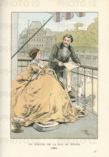 Un balcon de la rue de Rivoli, 1864