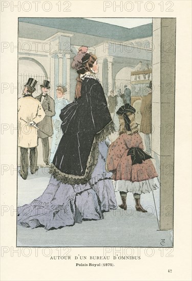 Autour d'un bureau d'omnibus, Palais-Royal, 1875