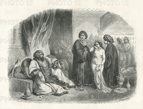 Une jeune fille Ottomane est présentée à Mourad-Bey