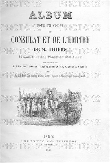 Page de garde de l'Album pour l'Histoire du Consulat et de l'Empire