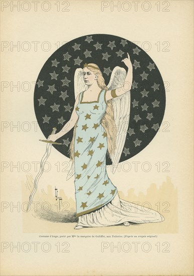 Costume d'ange porté par Mme la marquise de Galliffet aux Tuileries, sous le Second Empire