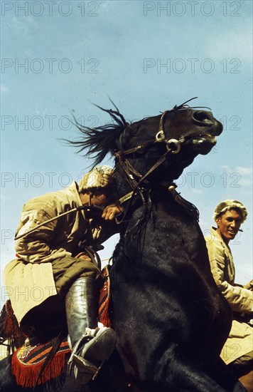 Boskachi is a popular game in Afghanistan, where riders fight with one another over a veal's carcass