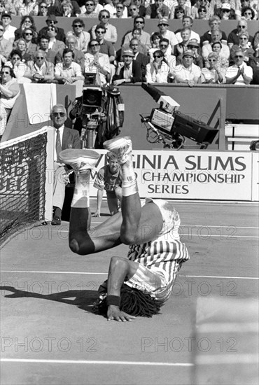 Yannick Noah l'année de sa victoire au tournoi de Roland Garros (1983)