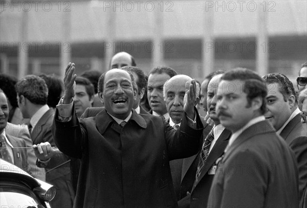 Anwar al-Sadat on an official visit in France (during Valéry Giscard d'Estaing's term of office)