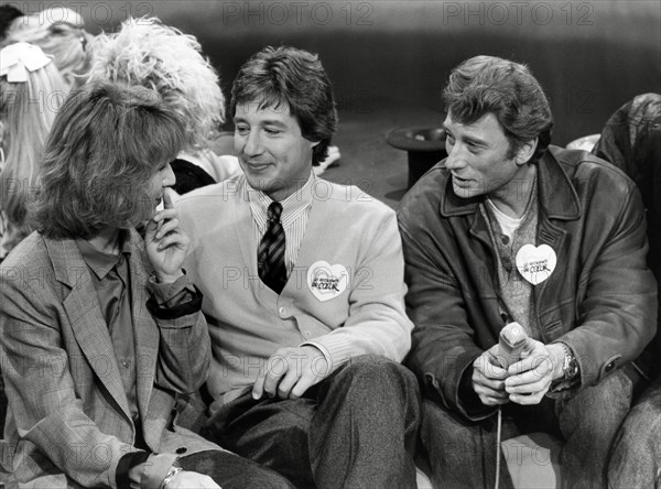 Nathalie Baye, Patrick Sabatier, Johnny Hallyday, 1986