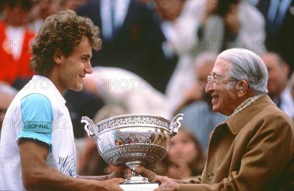 Mats Wilander et René Lacoste, 1988