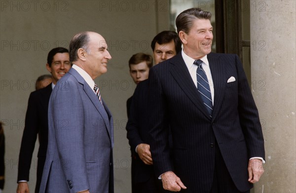 François Mitterrand and Ronald Reagan, 1982