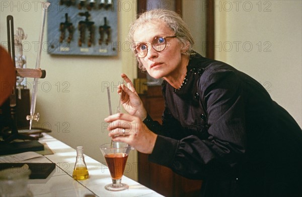 Marie-Christine Barrault on the set of "Marie Curie" in 1989