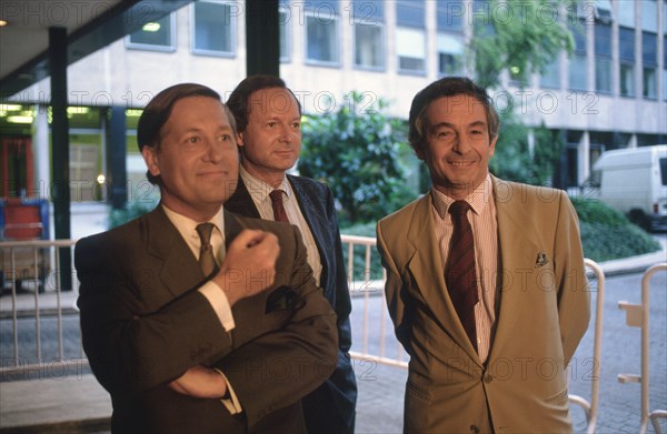 Alain Duhamel, Ivan Levaï, Albert du Roy, c.1989