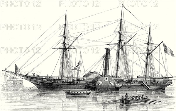 Le 'Sphinx', premier navire de guerre à vapeur de la marine française