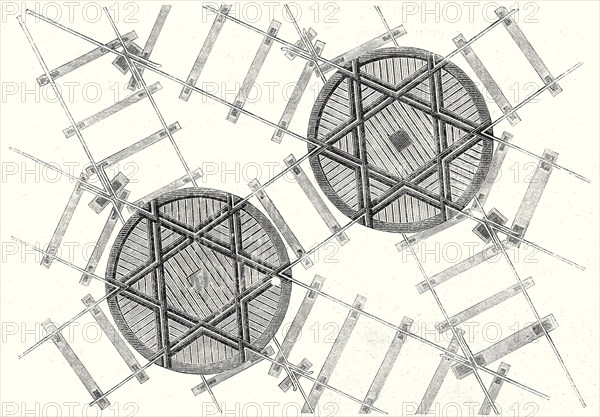 System of hexagonal turning plates for parallel tracks and crossed tracks