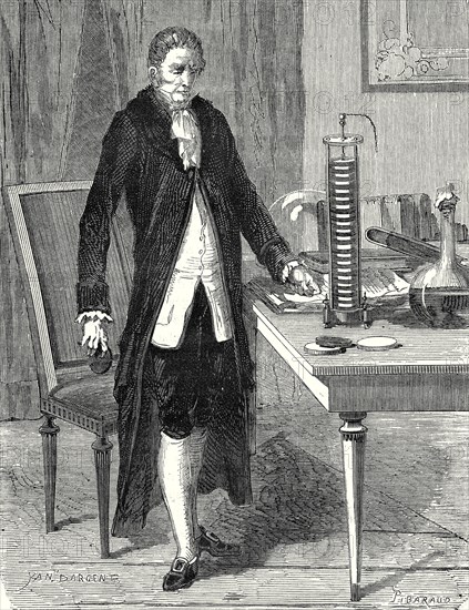 Volta builds the electric motor or electric battery in December 1799