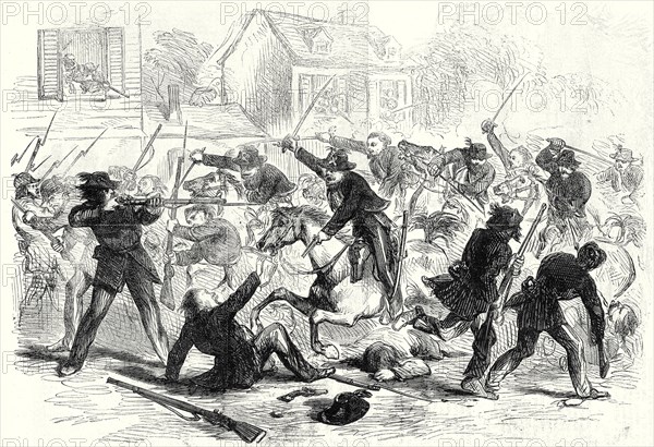 The Civil War In America; Gallant Charge of Federal Cavalry Into Fairfax Courthouse, Virginia, 22 June, 1861