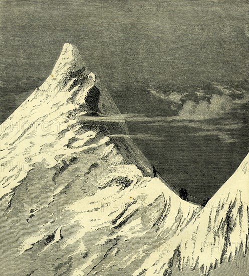 ROPED TOGETHER ON A SNOW SLOPE, Switzerland