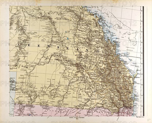 Australia Map Gotha, Justus Perthes, 1872, Atlas. Perthes, Johan Georg Justus 1749 Ã¢â‚¬â€ú 1816, German publisher, was born in Rudolstadt in 1749. In 1785 he founded at Gotha the business which bears his name, Justus Perthes. In this he was joined in 1814 by his son Wilhelm, 1793 Ã¢â‚¬â€ú 1853. He laid the foundation of the Geographical Branch of the business, for which it is chiefly famous, by publishing the and-Atlas (1817-1823) of Adolf Stieler (1775-1836). Wilhelm Perthes engaged the collaboration of the most eminent German geographers of the time, including Heinrich  Berghaus, Christian Gottlieb Reichard, Karl Spruler and Emil von Sydow. The business passed to his son Bernard Wilhelm Perthes (1821-1857). In 1863 the firm first issued the Almanach de Gotha, a statistical, Historical and genealogical Annual (in French) of the various countries of the world.