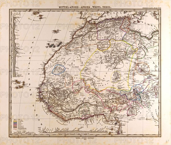 Africa Map Gotha, Justus Perthes, 1875, Atlas. Perthes, Johan Georg Justus 1749 Ã¢â‚¬â€ú 1816, German publisher, was born in Rudolstadt in 1749. In 1785 he founded at Gotha the business which bears his name, Justus Perthes. In this he was joined in 1814 by his son Wilhelm, 1793 Ã¢â‚¬â€ú 1853. He laid the foundation of the Geographical Branch of the business, for which it is chiefly famous, by publishing the and-Atlas (1817-1823) of Adolf Stieler (1775-1836). Wilhelm Perthes engaged the collaboration of the most eminent German geographers of the time, including Heinrich  Berghaus, Christian Gottlieb Reichard, Karl Spruler and Emil von Sydow. The business passed to his son Bernard Wilhelm Perthes (1821-1857). In 1863 the firm first issued the Almanach de Gotha, a statistical, Historical and genealogical Annual (in French) of the various countries of the world.