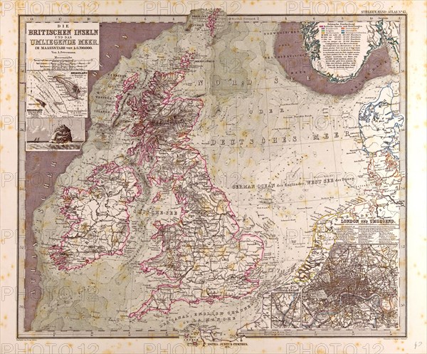 Great Britain Map 1875 Gotha, Justus Perthes, 1875, Atlas. Perthes, Johan Georg Justus 1749 Ã¢â‚¬â€ú 1816, German publisher, was born in Rudolstadt in 1749. In 1785 he founded at Gotha the business which bears his name, Justus Perthes. In this he was joined in 1814 by his son Wilhelm, 1793 Ã¢â‚¬â€ú 1853. He laid the foundation of the Geographical Branch of the business, for which it is chiefly famous, by publishing the and-Atlas (1817-1823) of Adolf Stieler (1775-1836). Wilhelm Perthes engaged the collaboration of the most eminent German geographers of the time, including Heinrich  Berghaus, Christian Gottlieb Reichard, Karl Spruler and Emil von Sydow. The business passed to his son Bernard Wilhelm Perthes (1821-1857). In 1863 the firm first issued the Almanach de Gotha, a statistical, Historical and genealogical Annual (in French) of the various countries of the world.