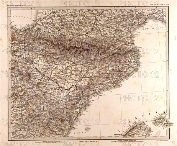 Spain France Pyrenees Map 1872 Gotha, Justus Perthes, 1872, Atlas. Perthes, Johan Georg Justus 1749 Ã¢â‚¬â€ú 1816, German publisher, was born in Rudolstadt in 1749. In 1785 he founded at Gotha the business which bears his name, Justus Perthes. In this he was joined in 1814 by his son Wilhelm, 1793 Ã¢â‚¬â€ú 1853. He laid the foundation of the Geographical Branch of the business, for which it is chiefly famous, by publishing the and-Atlas (1817-1823) of Adolf Stieler (1775-1836). Wilhelm Perthes engaged the collaboration of the most eminent German geographers of the time, including Heinrich  Berghaus, Christian Gottlieb Reichard, Karl Spruler and Emil von Sydow. The business passed to his son Bernard Wilhelm Perthes (1821-1857). In 1863 the firm first issued the Almanach de Gotha, a statistical, Historical and genealogical Annual (in French) of the various countries of the world.