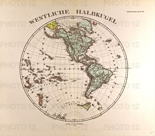 Westen HemisphereGotha, Justus Perthes, 1872, Atlas. Perthes, Johan Georg Justus 1749 Ã¢â‚¬â€ú 1816, German publisher, was born in Rudolstadt in 1749. In 1785 he founded at Gotha the business which bears his name, Justus Perthes. In this he was joined in 1814 by his son Wilhelm, 1793 Ã¢â‚¬â€ú 1853. He laid the foundation of the Geographical Branch of the business, for which it is chiefly famous, by publishing the and-Atlas (1817-1823) of Adolf Stieler (1775-1836). Wilhelm Perthes engaged the collaboration of the most eminent German geographers of the time, including Heinrich  Berghaus, Christian Gottlieb Reichard, Karl Spruler and Emil von Sydow. The business passed to his son Bernard Wilhelm Perthes (1821-1857). In 1863 the firm first issued the Almanach de Gotha, a statistical, Historical and genealogical Annual (in French) of the various countries of the world.