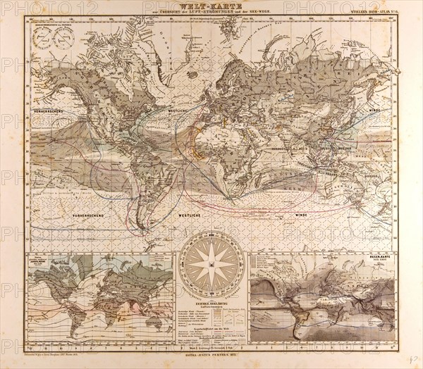 World Map Gotha, Justus Perthes, 1872, Atlas. Perthes, Johan Georg Justus 1749 Ã¢â‚¬â€ú 1816, German publisher, was born in Rudolstadt in 1749. In 1785 he founded at Gotha the business which bears his name, Justus Perthes. In this he was joined in 1814 by his son Wilhelm, 1793 Ã¢â‚¬â€ú 1853. He laid the foundation of the Geographical Branch of the business, for which it is chiefly famous, by publishing the and-Atlas (1817-1823) of Adolf Stieler (1775-1836). Wilhelm Perthes engaged the collaboration of the most eminent German geographers of the time, including Heinrich  Berghaus, Christian Gottlieb Reichard, Karl Spruler and Emil von Sydow. The business passed to his son Bernard Wilhelm Perthes (1821-1857). In 1863 the firm first issued the Almanach de Gotha, a statistical, Historical and genealogical Annual (in French) of the various countries of the world.