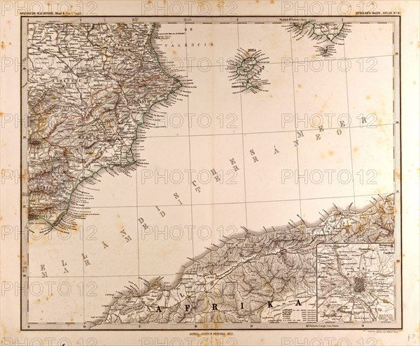 Spain Madrid Gotha, Justus Perthes, 1872, Atlas. Perthes, Johan Georg Justus 1749 Ã¢â‚¬â€ú 1816, German publisher, was born in Rudolstadt in 1749. In 1785 he founded at Gotha the business which bears his name, Justus Perthes. In this he was joined in 1814 by his son Wilhelm, 1793 Ã¢â‚¬â€ú 1853. He laid the foundation of the Geographical Branch of the business, for which it is chiefly famous, by publishing the and-Atlas (1817-1823) of Adolf Stieler (1775-1836). Wilhelm Perthes engaged the collaboration of the most eminent German geographers of the time, including Heinrich  Berghaus, Christian Gottlieb Reichard, Karl Spruler and Emil von Sydow. The business passed to his son Bernard Wilhelm Perthes (1821-1857). In 1863 the firm first issued the Almanach de Gotha, a statistical, Historical and genealogical Annual (in French) of the various countries of the world.