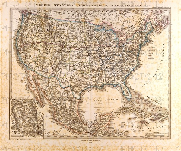U.S.A. Mexico Gotha 1872 Justus Perthes Atlas Map , Gotha, Justus Perthes, 1872, Atlas. Perthes, Johan Georg Justus 1749 Ã¢â‚¬â€ú 1816, German publisher, was born in Rudolstadt in 1749. In 1785 he founded at Gotha the business which bears his name, Justus Perthes. In this he was joined in 1814 by his son Wilhelm, 1793 Ã¢â‚¬â€ú 1853. He laid the foundation of the Geographical Branch of the business, for which it is chiefly famous, by publishing the and-Atlas (1817-1823) of Adolf Stieler (1775-1836). Wilhelm Perthes engaged the collaboration of the most eminent German geographers of the time, including Heinrich  Berghaus, Christian Gottlieb Reichard, Karl Spruler and Emil von Sydow. The business passed to his son Bernard Wilhelm Perthes (1821-1857). In 1863 the firm first issued the Almanach de Gotha, a statistical, Historical and genealogical Annual (in French) of the various countries of the world.