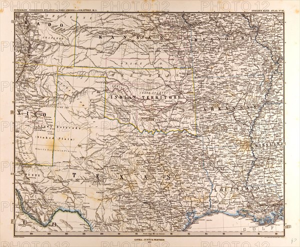 U.S.A. MapGotha, Justus Perthes, 1872, Atlas. Perthes, Johan Georg Justus 1749 Ã¢â‚¬â€ú 1816, German publisher, was born in Rudolstadt in 1749. In 1785 he founded at Gotha the business which bears his name, Justus Perthes. In this he was joined in 1814 by his son Wilhelm, 1793 Ã¢â‚¬â€ú 1853. He laid the foundation of the Geographical Branch of the business, for which it is chiefly famous, by publishing the and-Atlas (1817-1823) of Adolf Stieler (1775-1836). Wilhelm Perthes engaged the collaboration of the most eminent German geographers of the time, including Heinrich  Berghaus, Christian Gottlieb Reichard, Karl Spruler and Emil von Sydow. The business passed to his son Bernard Wilhelm Perthes (1821-1857). In 1863 the firm first issued the Almanach de Gotha, a statistical, Historical and genealogical Annual (in French) of the various countries of the world.