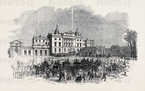 BADMINTON HOUSE, AND THE LAWN, ON SATURDAY MORNING, FEB. 1. 1845