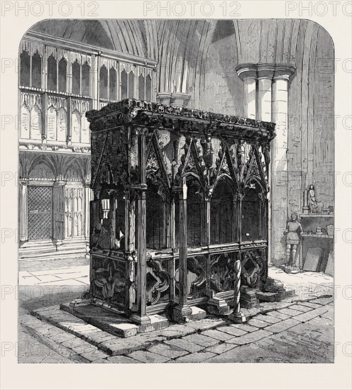 SHRINE IN ST. ALBAN'S ABBEY, RECENTLY DISCOVERED, 1873