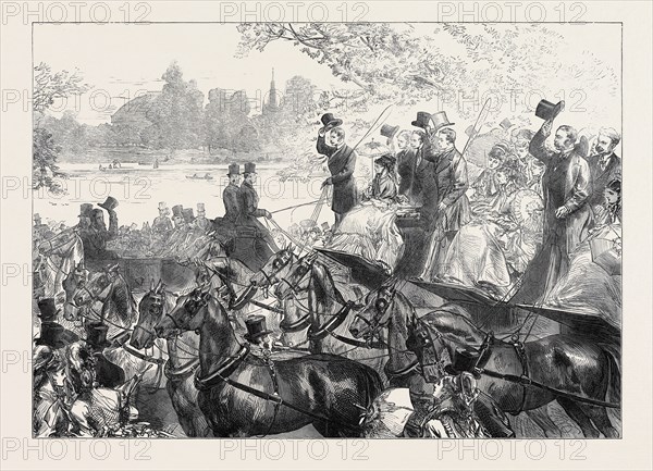 MEET OF THE FOUR-IN-HAND CLUB IN HYDE PARK, LONDON, 1873