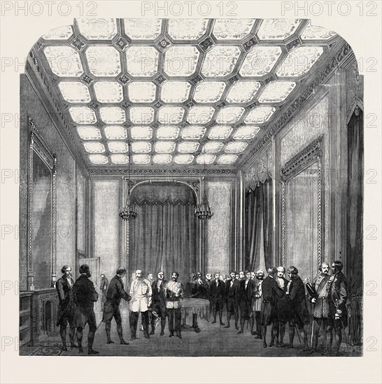 THE SPEAKER'S LEVEE, IN THE MORNING ROOM OF HIS RESIDENCE AT THE NEW PALACE OF WESTMINSTER
