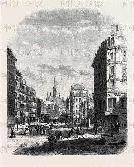 THE BOULEVARD DE SEBASTOPOL, PARIS, FROM A DRAWING BY FELIX THORIGNY