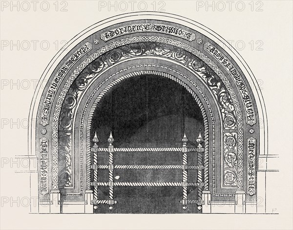 STOVE, BURNISHED STEEL, INLAID WITH GOLD, MESSRS. JEAKES AND CO., GREAT RUSSELL-STREET