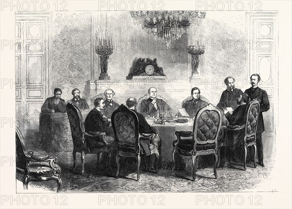 SITTING OF THE CONFERENCE AT PARIS ON THE TURKISH AND GREEK QUESTION, 1869, FRANCE