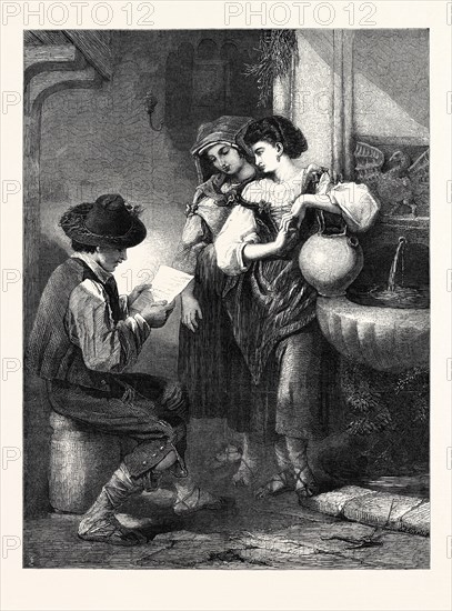 "THE LETTER," BY H.P. RIVIERE, IN THE EXHIBITION OF THE SOCIETY OF PAINTERS IN WATER COLOURS, 1869