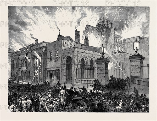 BURNING OF THE DUBLIN THEATRE, IRELAND, 1880