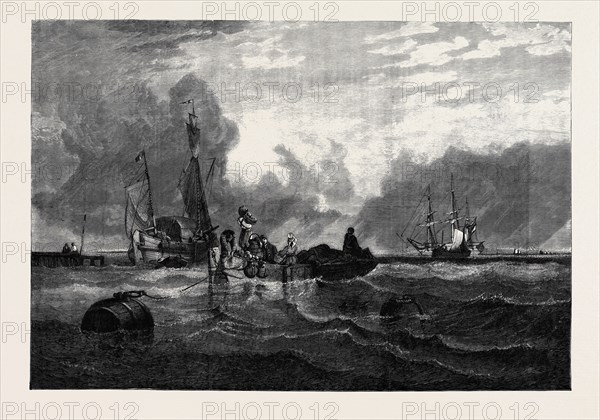 "PASSAGE BOAT ON THE SCHELDT." FROM THE PICTURE BY C. STANFIELD, R.A., IN THE SHEEPSHANKS COLLECTION, 1880, Schelde, L'escaut